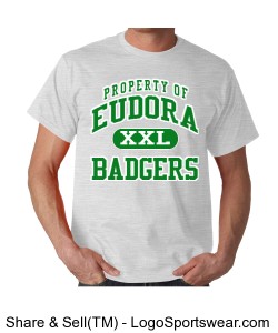 Propert of Eudora Badgers Adult T-shirt Design Zoom